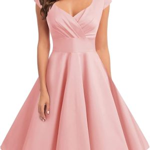 Women Short 1950s Retro Vintage Cocktail Party Swing Dresses
